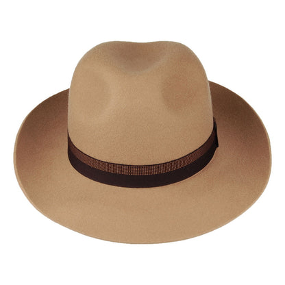 Chapeau Fedora en Laine Feutrée Grosvenor camel CHRISTYS