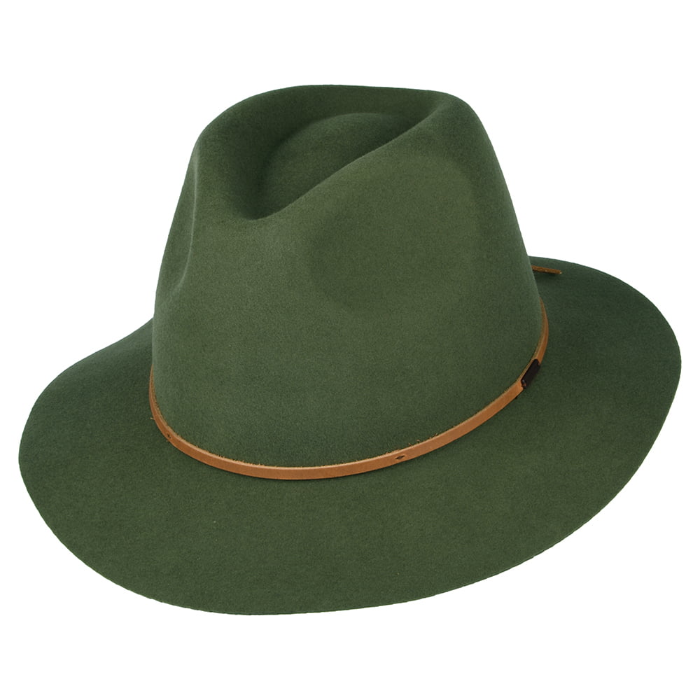 Chapeau Fedora en Laine Feutrée Wesley olive BRIXTON