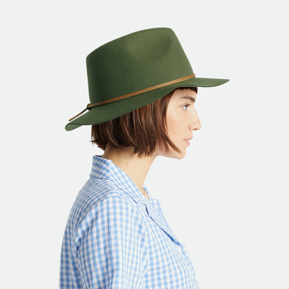 Chapeau Fedora en Laine Feutrée Wesley olive BRIXTON