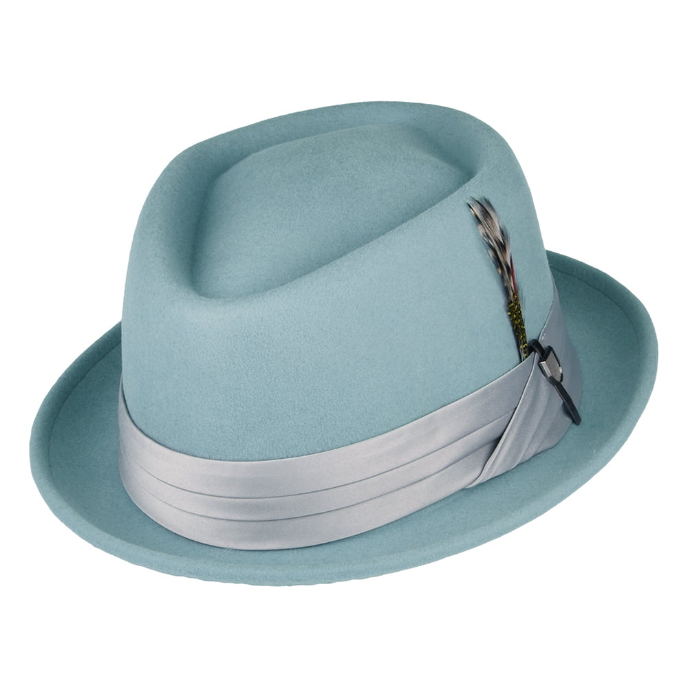 Chapeau Pork Pie Avec Bandeau Tête De Vache - Laine Et Polyester, Taille 58 Cm, Plusieurs Couleurs