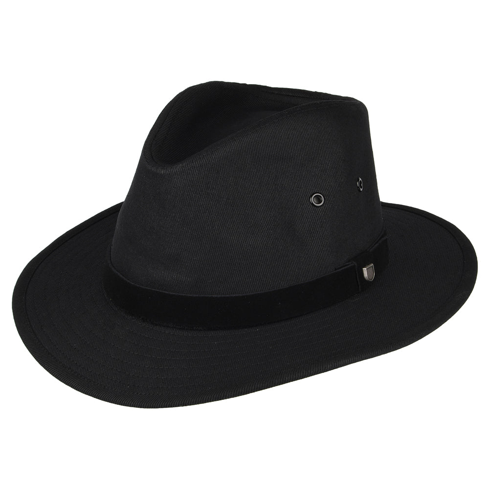 Chapeau Fedora en Coton Hydrofuge Messer X Adventure noir BRIXTON