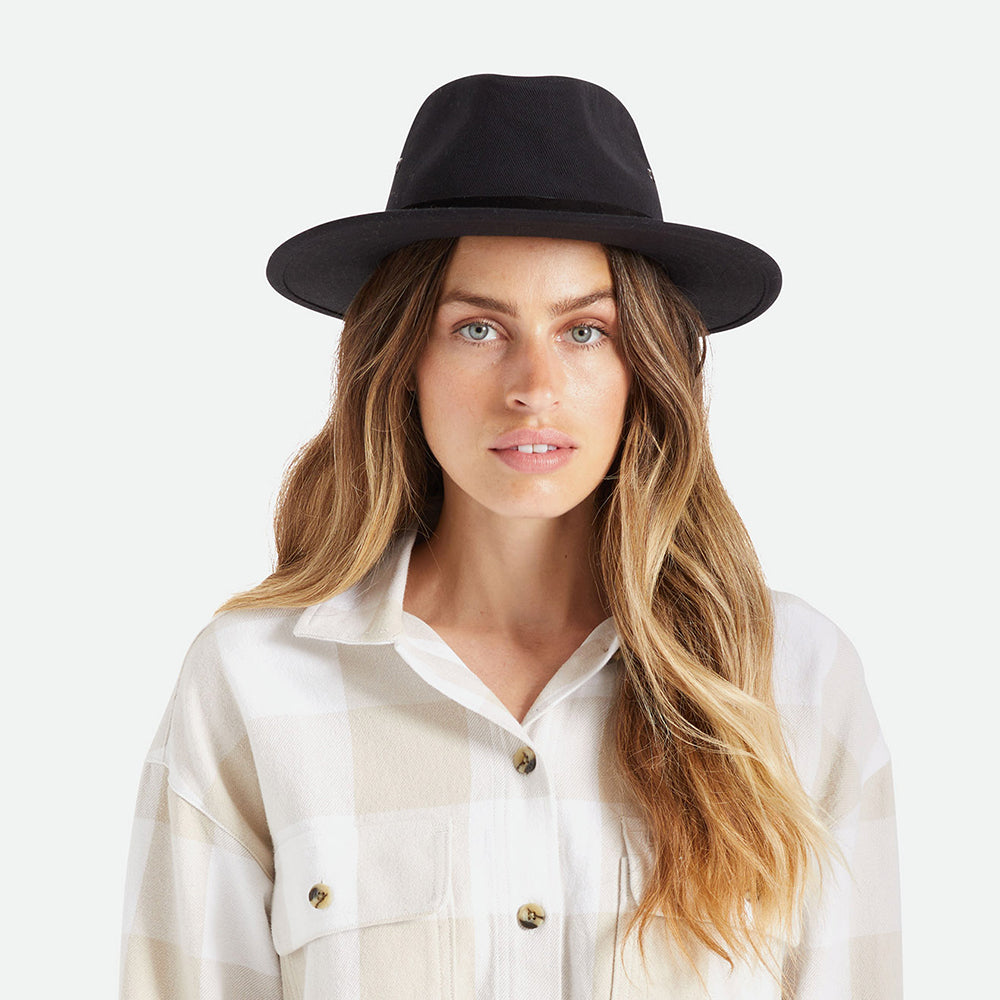 Chapeau Fedora en Coton Hydrofuge Messer X Adventure noir BRIXTON