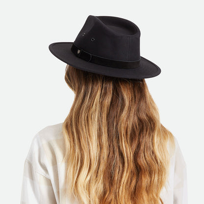 Chapeau Fedora en Coton Hydrofuge Messer X Adventure noir BRIXTON