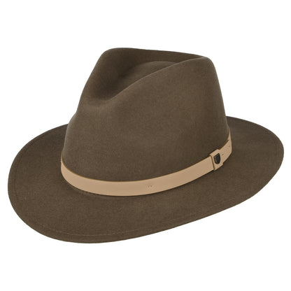 Chapeau Fedora en Laine Feutrée Messer marron-naturel BRIXTON