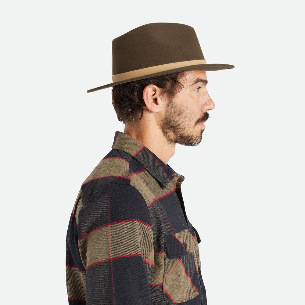 Chapeau Fedora en Laine Feutrée Messer marron-naturel BRIXTON