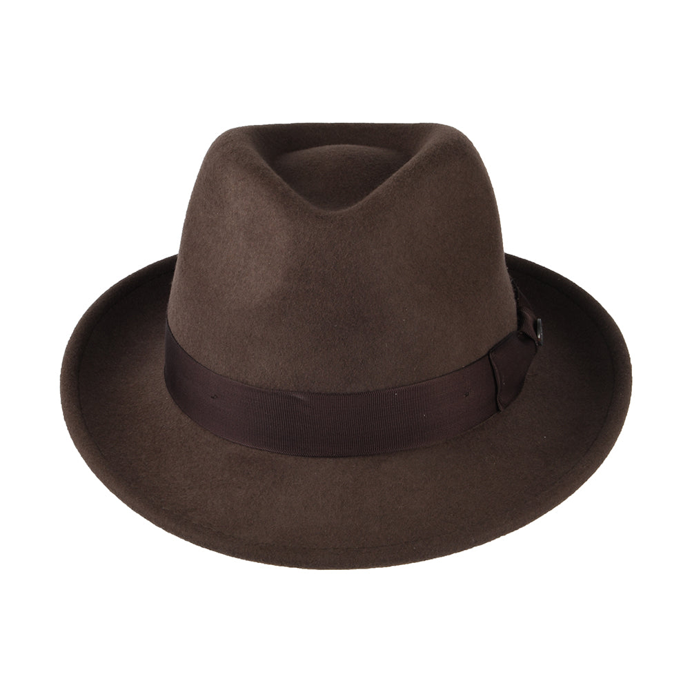 Chapeau Trilby en Laine Feutrée Maglor chocolat BAILEY