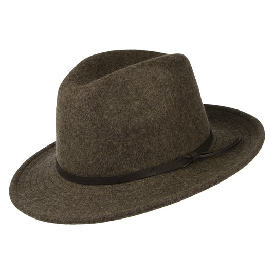 Chapeau Fedora Laine Feutrée Hydrofuge TWF1 Montana mélange de marrons TILLEY