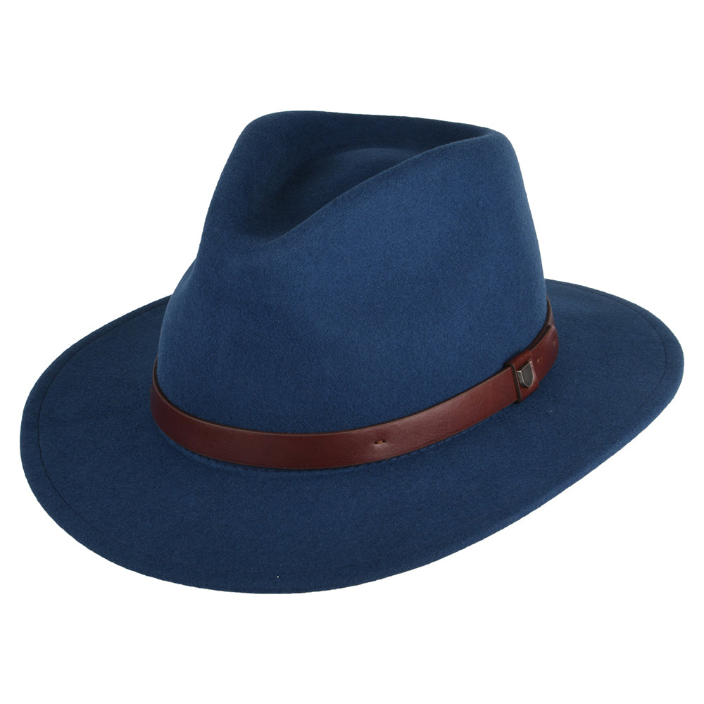 Chapeau Fedora en Laine Feutrée Messer bleu BRIXTON