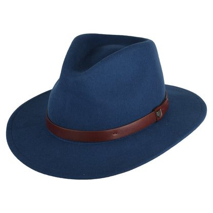 Chapeau Fedora en Laine Feutrée Messer bleu BRIXTON