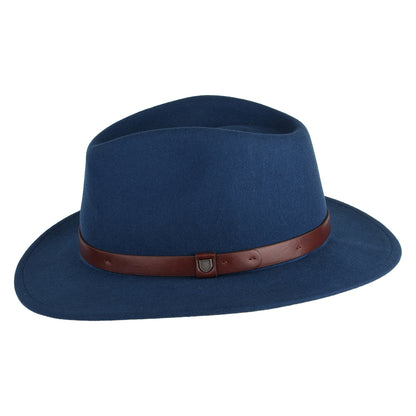 Chapeau Fedora en Laine Feutrée Messer bleu BRIXTON