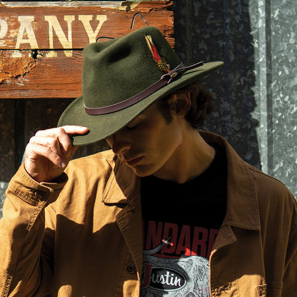 Chapeau Australien en Laine Feutrée Déformable Hydrofuge Dakota forêt SCALA