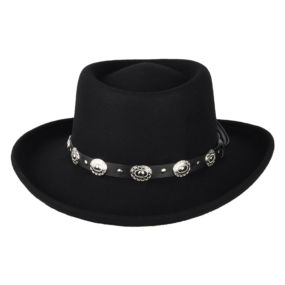 Chapeau Gambler en Laine Feutrée Crossfire noir JAXON & JAMES