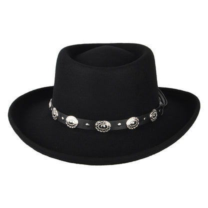 Chapeau Gambler en Laine Feutrée Crossfire noir JAXON & JAMES