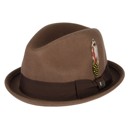 Chapeau Trilby en Laine Feutrée Gain marron BRIXTON