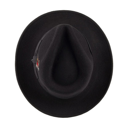 Chapeau Fedora en Laine Feutrée Déformable C-Crown noir JAXON & JAMES