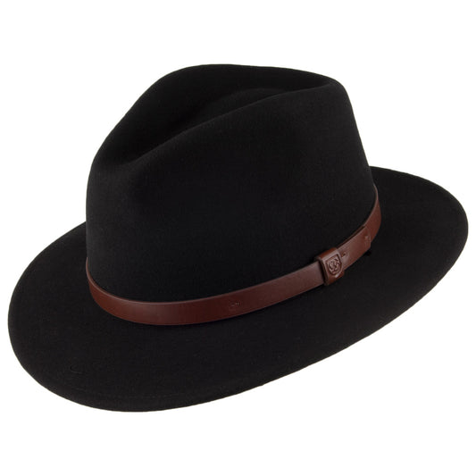 Chapeau Fedora Messer noir à Bandeau marron BRIXTON