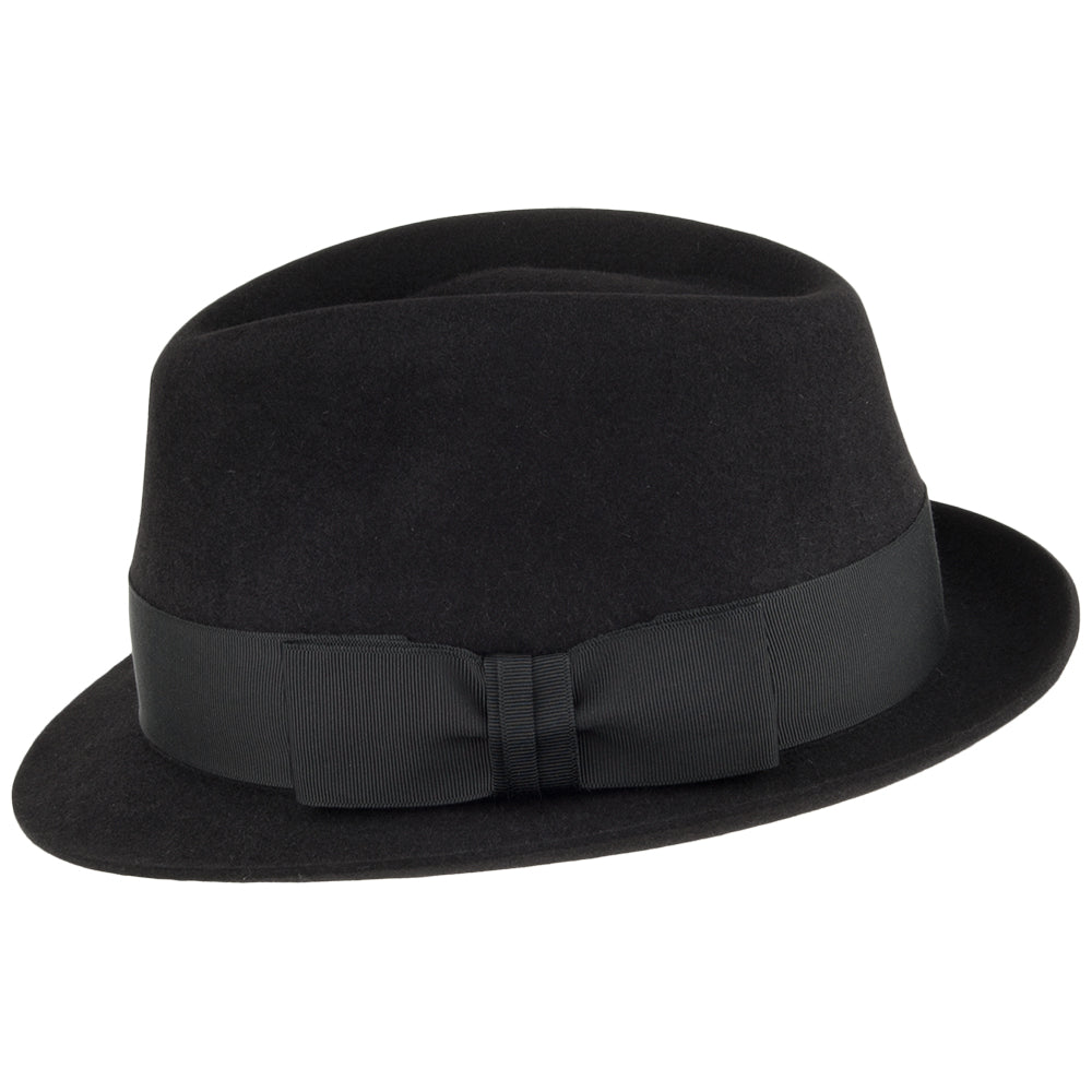 Chapeau Trilby en Fourrure Feutrée Pinch Vegas noir CHRISTYS