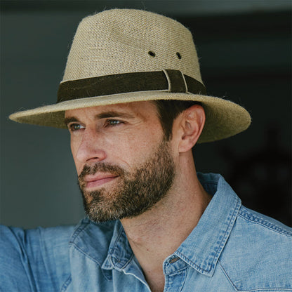 Chapeau Safari en Chanvre beige DORFMAN PACIFIC