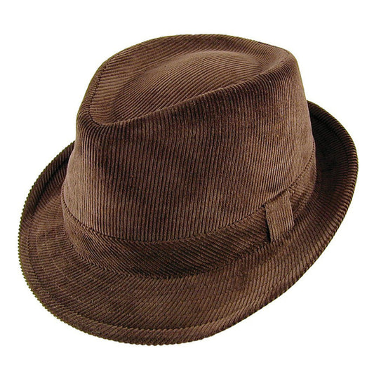 Chapeau Trilby en Velours Côtelé marron JAXON & JAMES