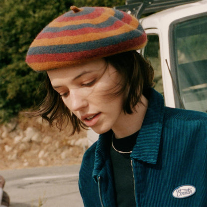 Béret en Laine à Rayures Audrey multicolore BRIXTON