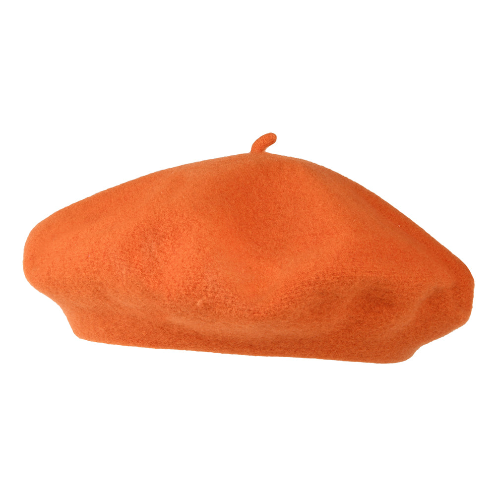 Béret Authentique en Laine Mérinos orange foncé LAULHÈRE
