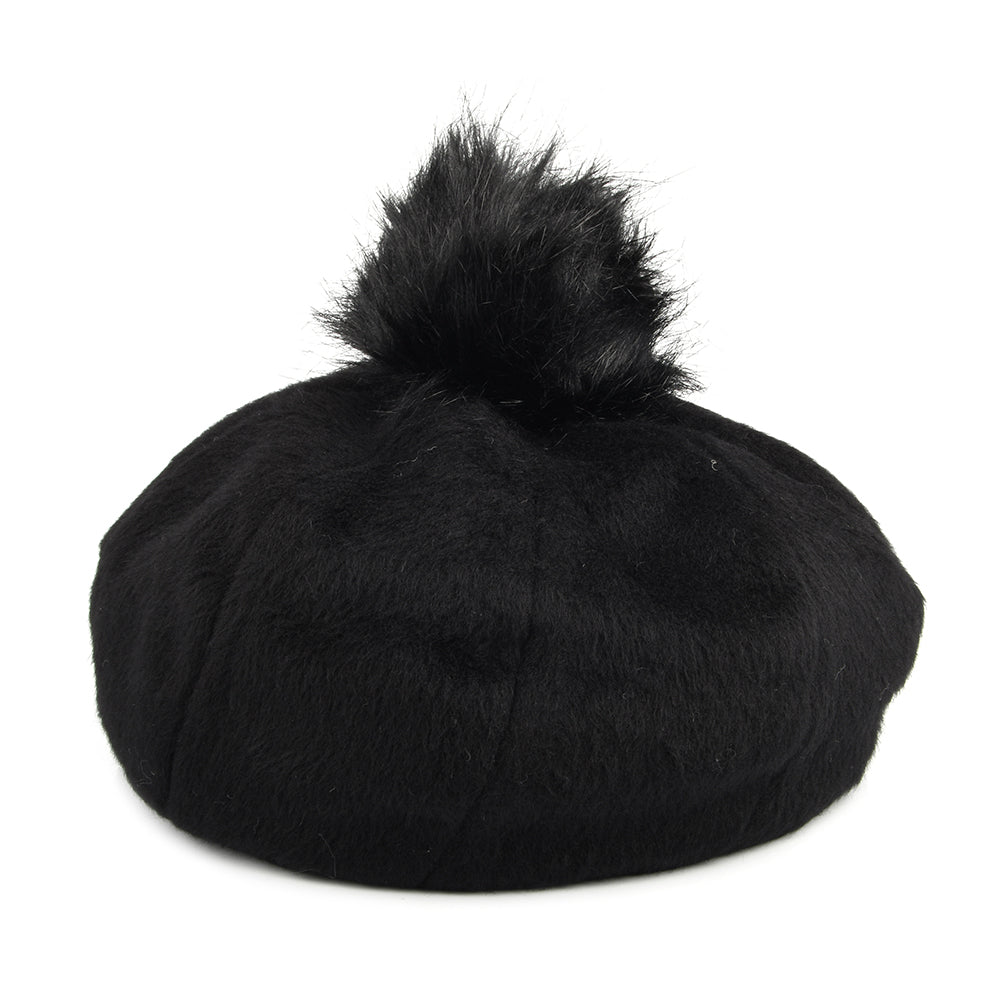 Bonnet (beanie) Tricoté Main Avec Pompon Fausse Fourrure – Marque Hand Knits 2 Love, Taille Unique