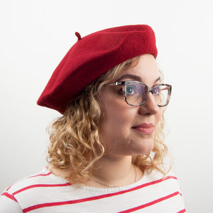 Béret Tendance en Laine bordeaux