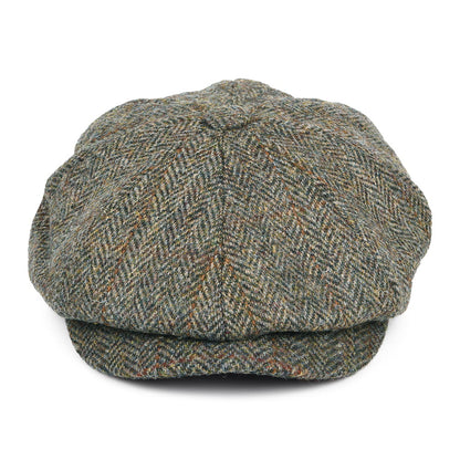 Casquette Gavroche en HARRIS TWEED à Chevrons Carloway vert-bleu FAILSWORTH