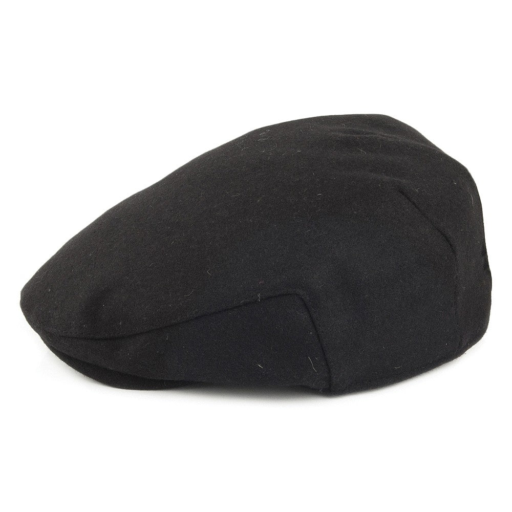 Casquette Plate en Melton noir FAILSWORTH