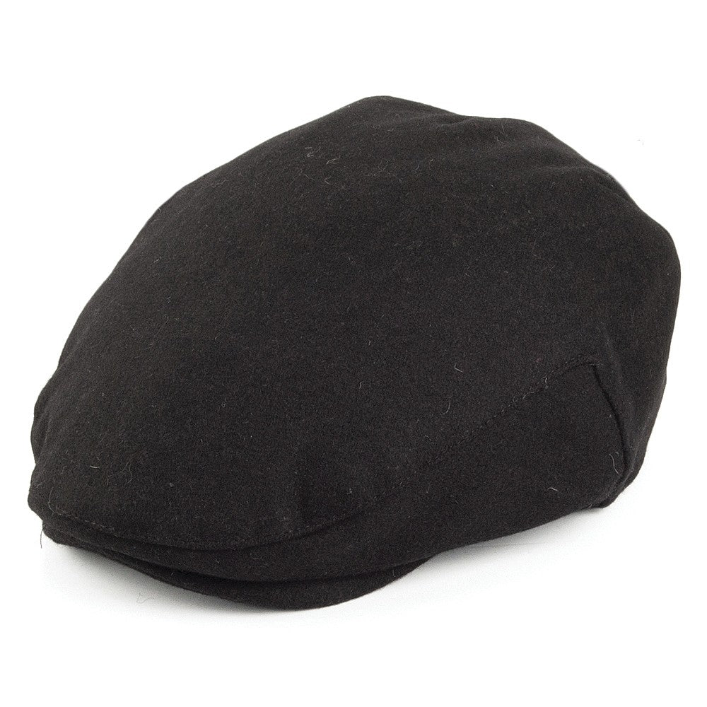Casquette Plate en Melton noir FAILSWORTH