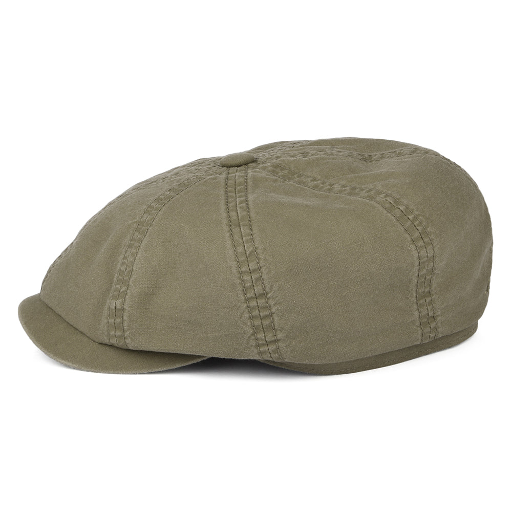 Casquette Gavroche en Coton Bio Délavé Hatteras olive STETSON