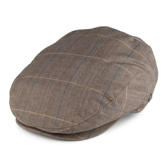 Casquette Plate Burgess marron mélangé JAXON & JAMES