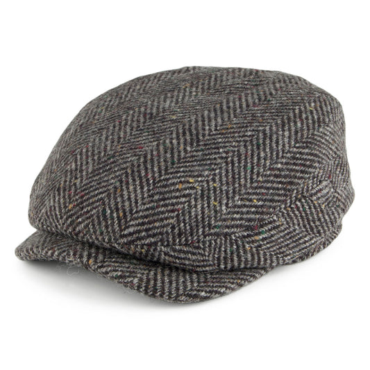 Casquette Plate en Tweed du Donegal Windsor anthracite FAILSWORTH