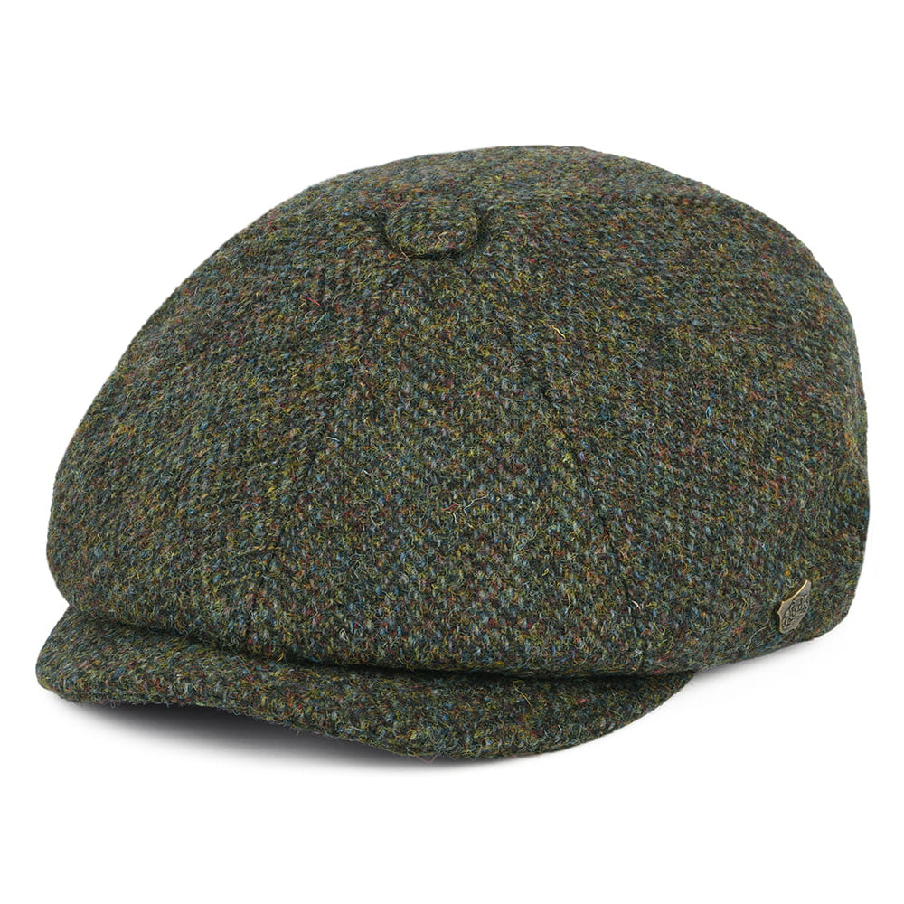 Casquette Gavroche en HARRIS TWEED à Chevrons Carloway forêt FAILSWORTH