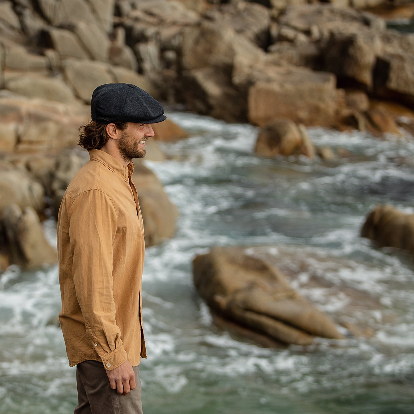 Casquette Gavroche en Pure Laine Harlem anthracite JAXON & JAMES