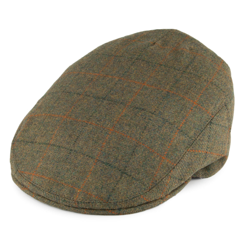 Casquette Plate en Tweed Anglais olive OLNEY