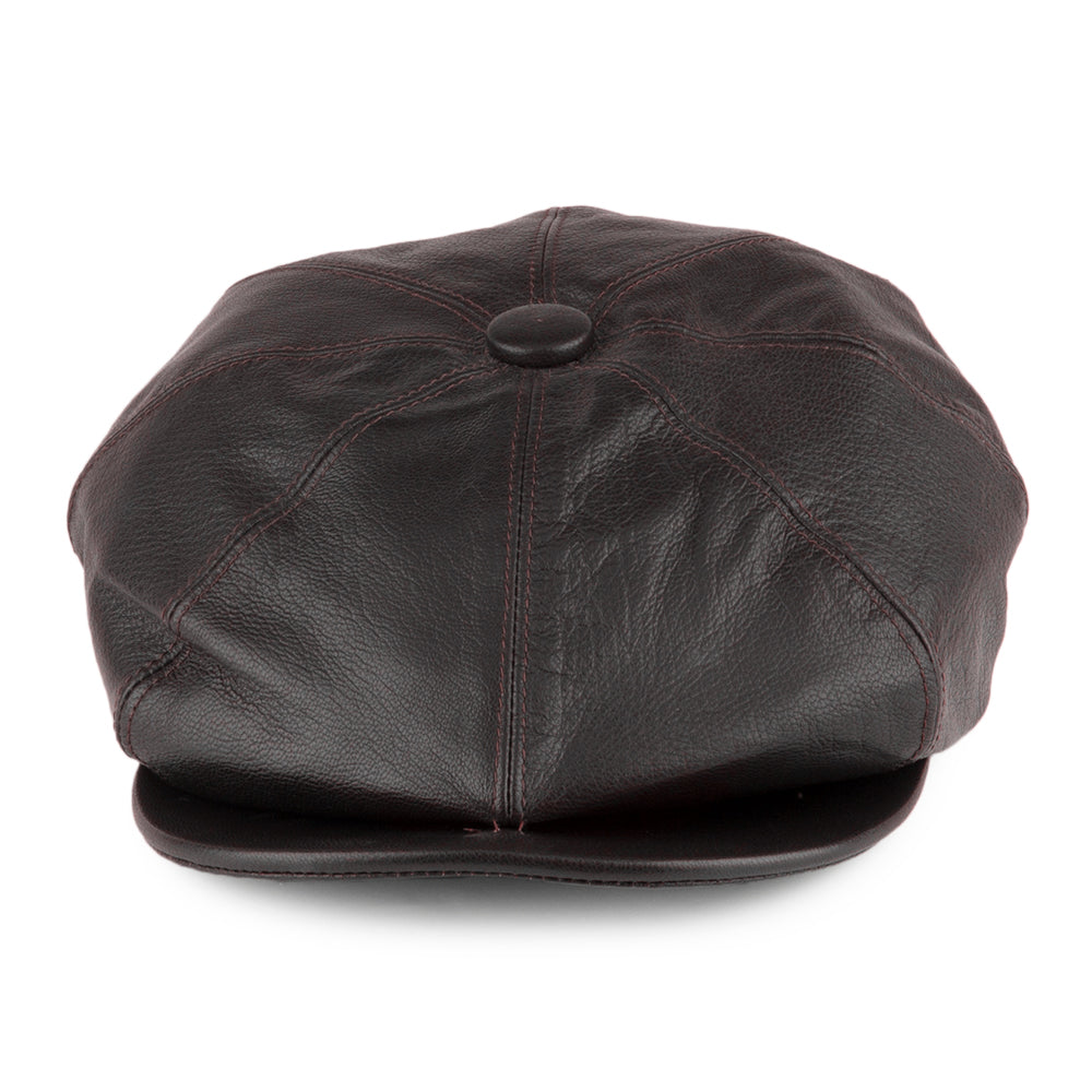 Casquette Gavroche en Cuir Urban marron OLNEY