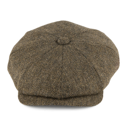 Casquette Gavroche en Tweed à Chevrons Country olive CHRISTYS