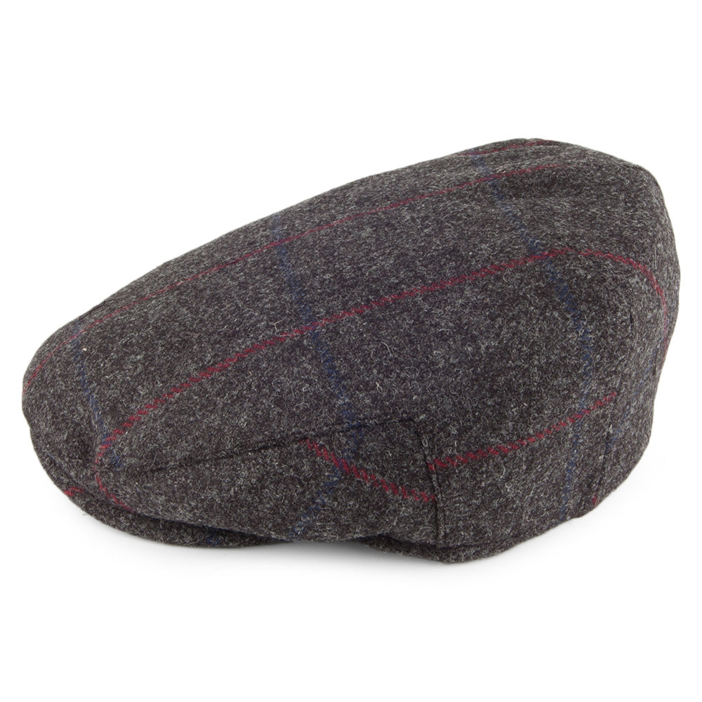 Casquette Plate en Tweed Balmoral Country anthracite CHRISTYS