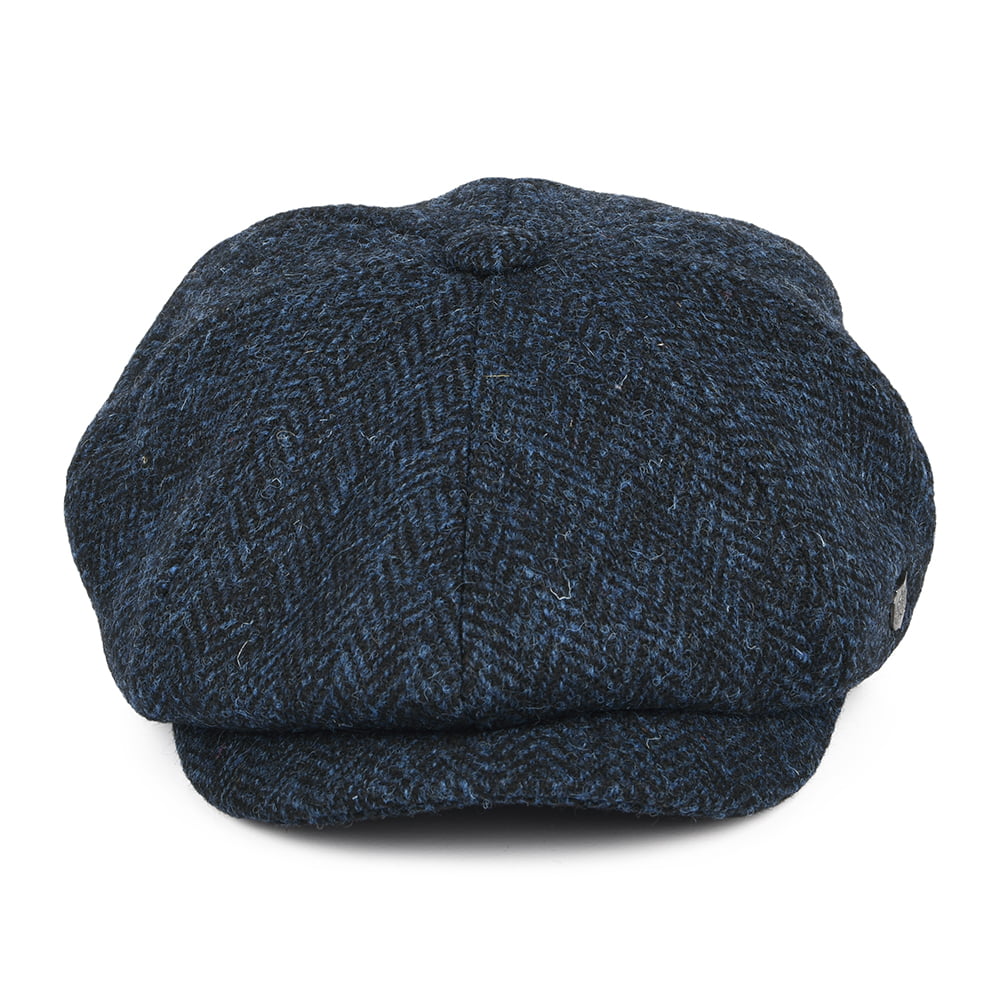 Casquette Gavroche en HARRIS TWEED à Chevrons Carloway bleu FAILSWORTH