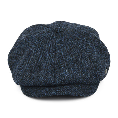Casquette Gavroche en HARRIS TWEED à Chevrons Carloway bleu FAILSWORTH