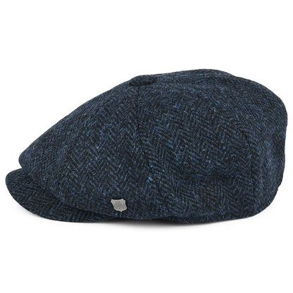 Casquette Gavroche en HARRIS TWEED à Chevrons Carloway bleu FAILSWORTH