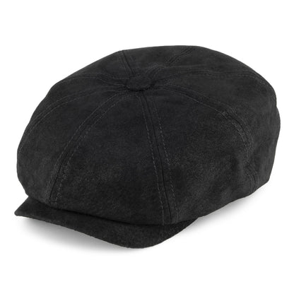 Casquette Gavroche en Cuir Hatteras noir STETSON