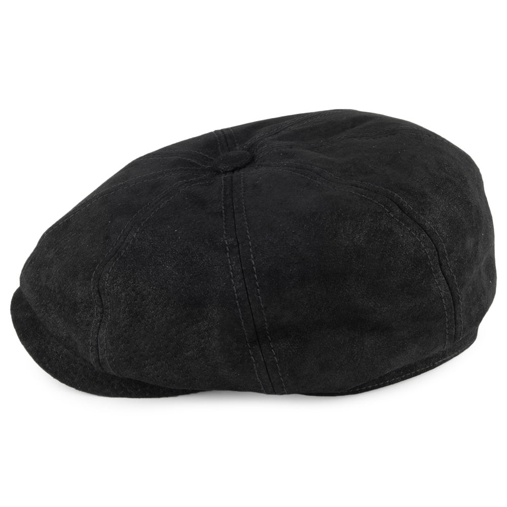Casquette Gavroche en Cuir Hatteras noir STETSON