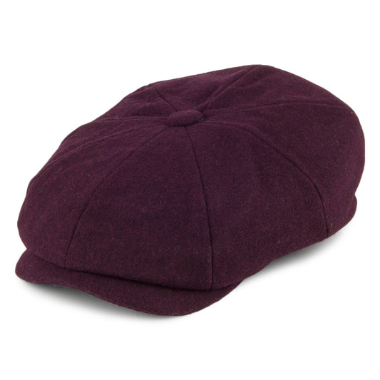 Casquette Gavroche en Laine Melton bordeaux CHRISTYS