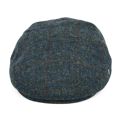 Casquette Plate en HARRIS TWEED à Carreaux Stornoway bleu-multi FAILSWORTH