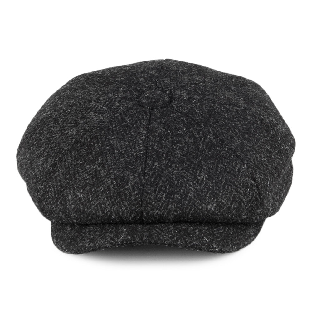 Casquette Gavroche en HARRIS TWEED Taransay noir-anthracite JAXON & JAMES