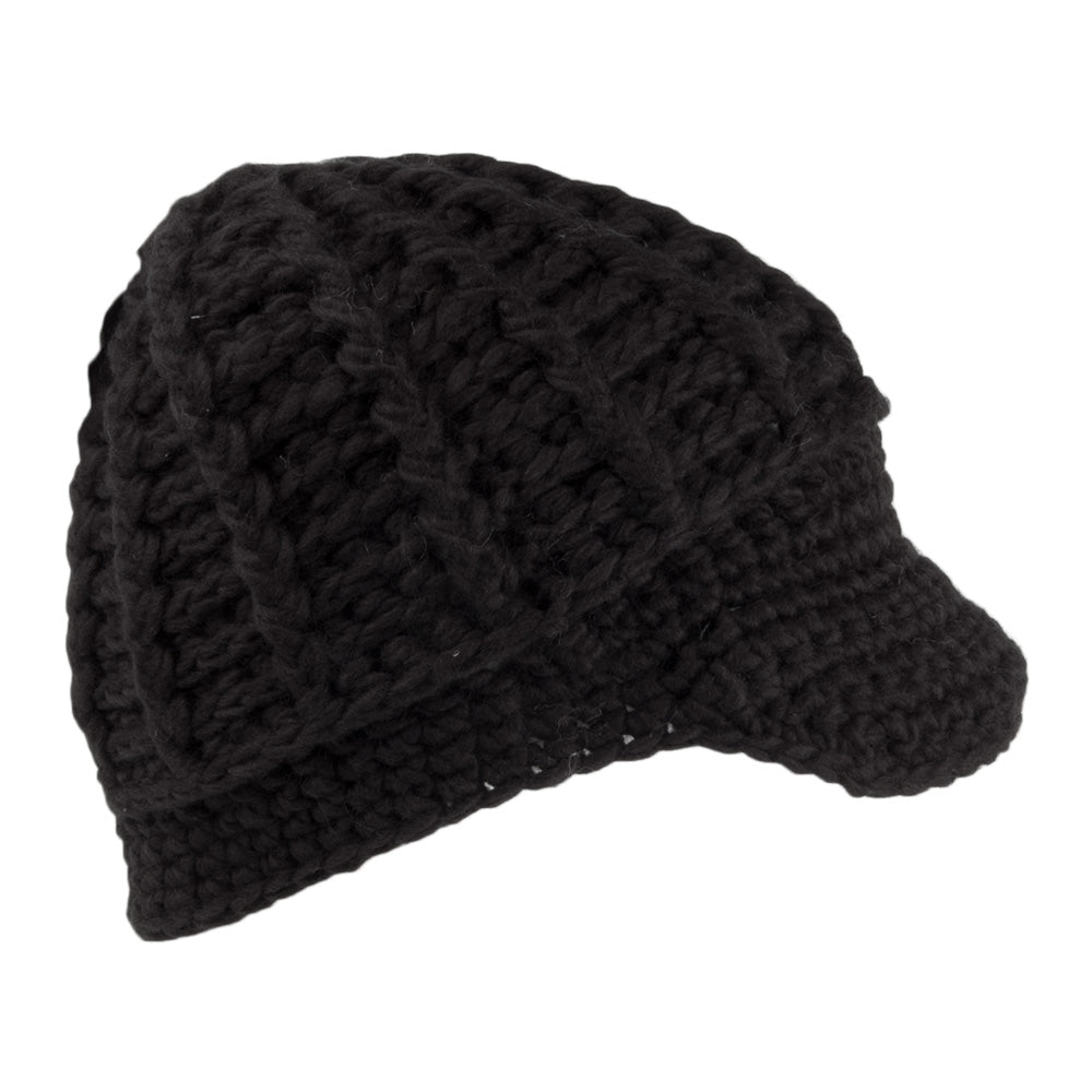 Bonnet à Visière en Crochet Letizia noir SCALA