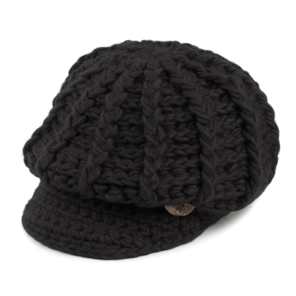 Bonnet à Visière en Crochet Letizia noir SCALA