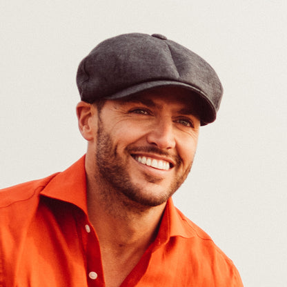 Casquette Gavroche en Lin Alfie anthracite FAILSWORTH